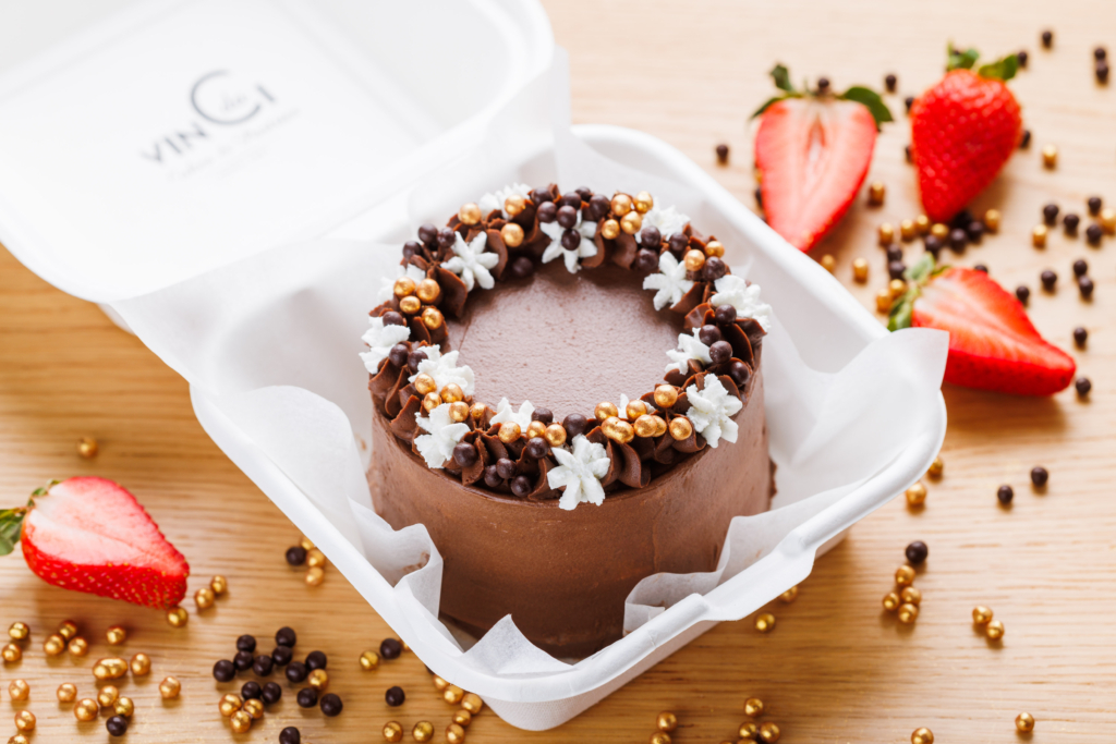 Šokolaadi-maasika & šampanja bento tort 600g (Tartu)