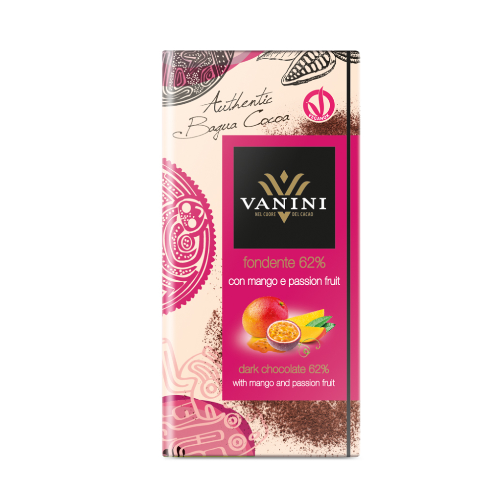 Vanini tume šokolaad 62% mango ja passionviljaga, VANINI, 100 g SOLARIS SHOP
